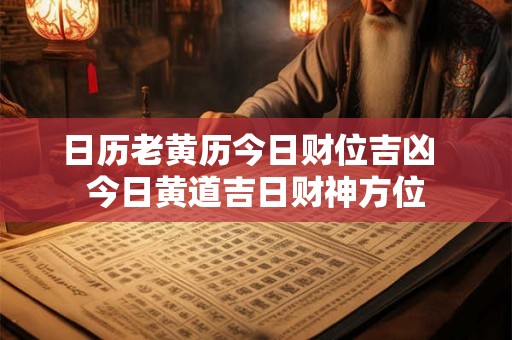 日历老黄历今日财位吉凶  今日黄道吉日财神方位