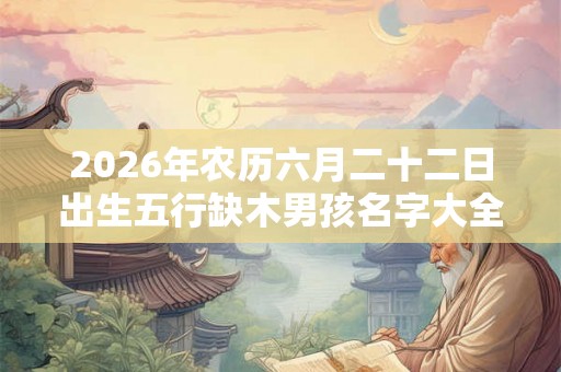 2026年农历六月二十二日出生五行缺木男孩名字大全