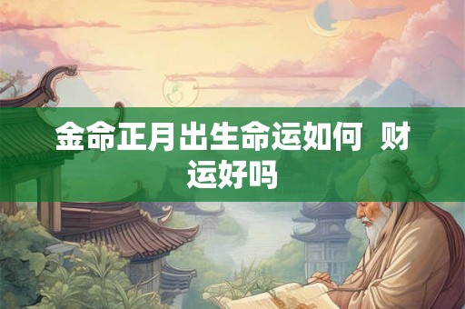 金命正月出生命运如何 财运好吗 金命正月出生命运如何 财运好吗