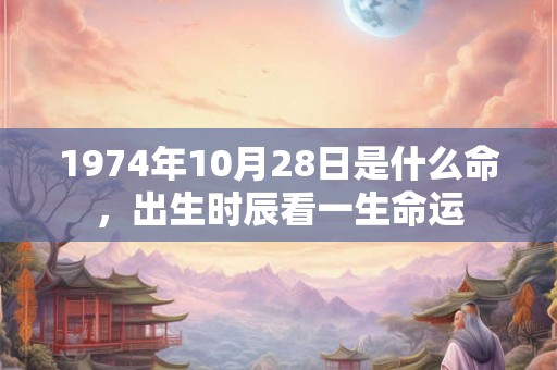 1974年10月28日是什么命，出生时辰看一生命运