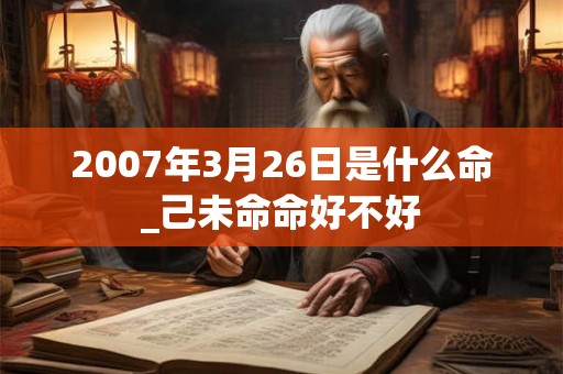 2007年3月26日是什么命_己未命命好不好