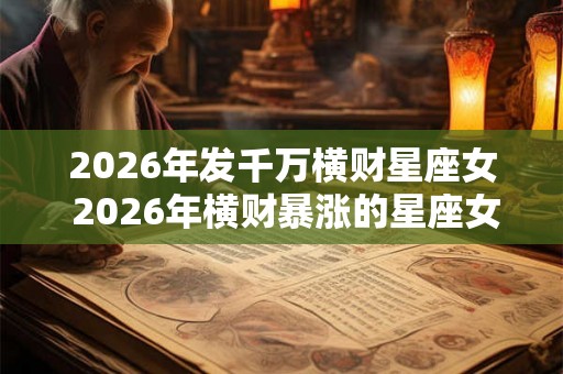 2026年发千万横财星座女 2026年横财暴涨的星座女