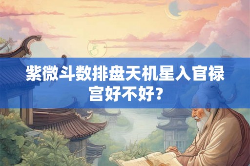 紫微斗数排盘天机星入官禄宫好不好？