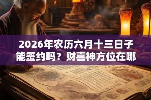2026年农历六月十三日子能签约吗?财喜神方位在哪? 2026年农历六月十三日子能签约吗?财喜神方位在哪?