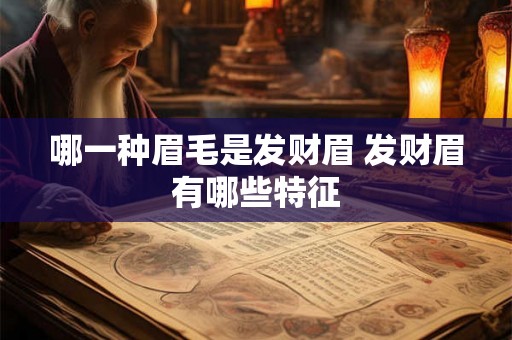 哪一种眉毛是发财眉 发财眉有哪些特征 哪一种眉毛是发财眉 发财眉有哪些特征
