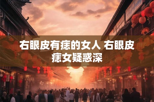 右眼皮有痣的女人 右眼皮痣女疑惑深