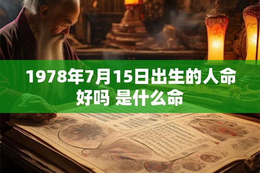 1978年7月15日出生的人命好吗 是什么命 1978年7月15日出生的人命好吗 是什么命