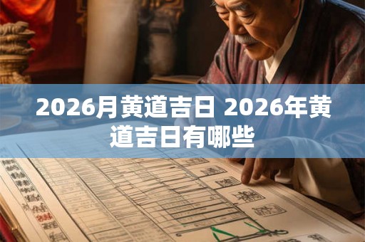 2026月黄道吉日 2026年黄道吉日有哪些