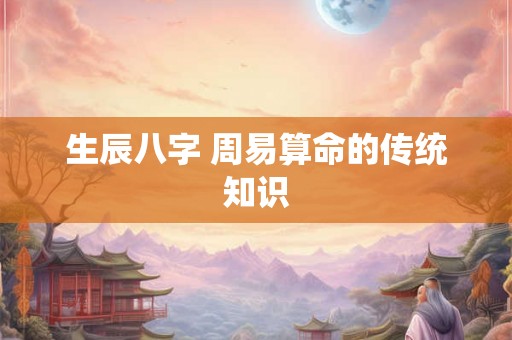 生辰八字 周易算命的传统知识
