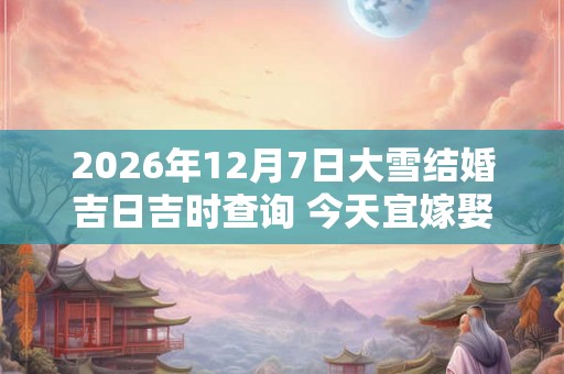 2026年12月7日大雪结婚吉日吉时查询 今天宜嫁娶吗