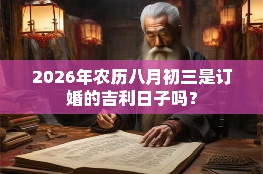 2026年农历八月初三是订婚的吉利日子吗？