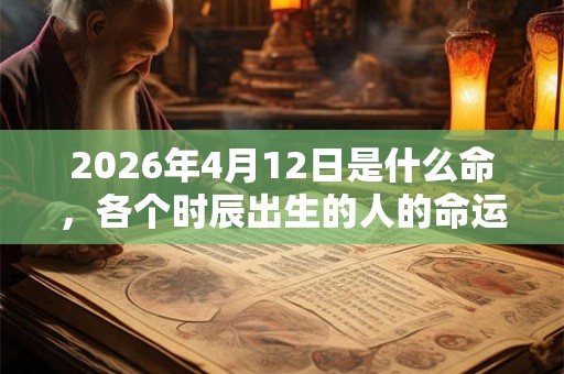 2026年4月12日是什么命，各个时辰出生的人的命运