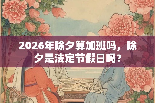 2026年除夕算加班吗，除夕是法定节假日吗？