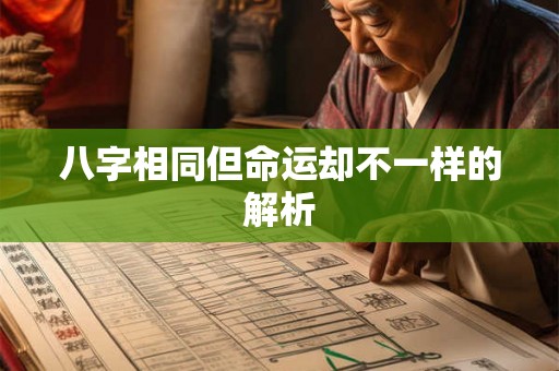 八字相同但命运却不一样的解析