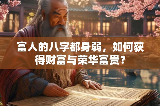 富人的八字都身弱,如何获得财富与荣华富贵? 富人的八字都身弱,如何获得财富与荣华富贵?