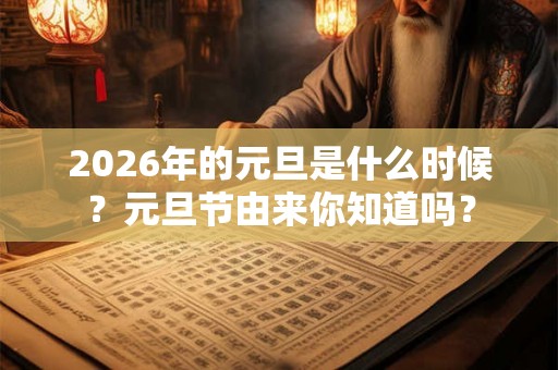 2026年的元旦是什么时候？元旦节由来你知道吗？