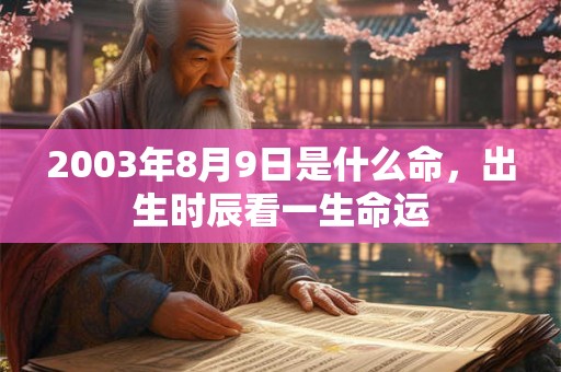 2003年8月9日是什么命，出生时辰看一生命运