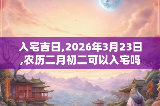 入宅吉日,2026年3月23日,农历二月初二可以入宅吗