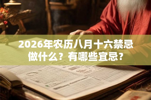 2026年农历八月十六禁忌做什么？有哪些宜忌？