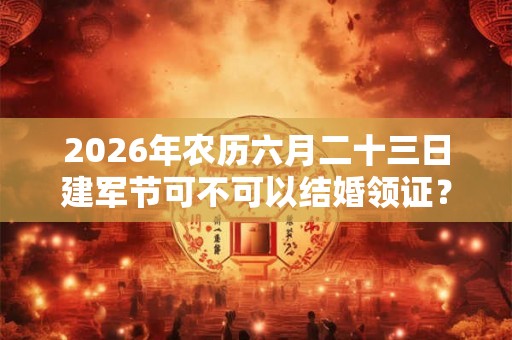 2026年农历六月二十三日建军节可不可以结婚领证？