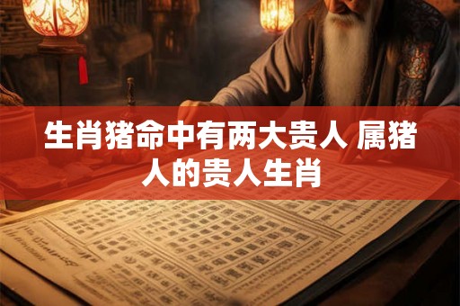 生肖猪命中有两大贵人 属猪人的贵人生肖