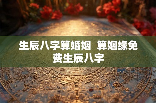 生辰八字算婚姻  算姻缘免费生辰八字