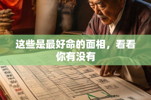 这些是最好命的面相，看看你有没有