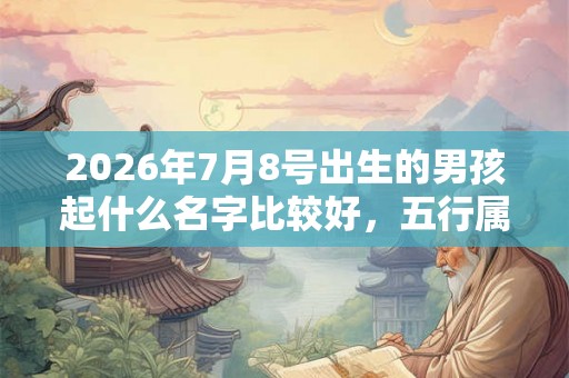 2026年7月8号出生的男孩起什么名字比较好，五行属什么