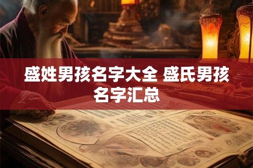 盛姓男孩名字大全 盛氏男孩名字汇总