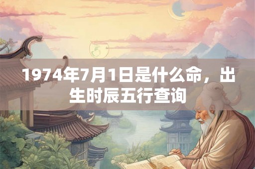 1974年7月1日是什么命，出生时辰五行查询