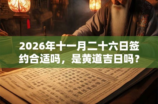 2026年十一月二十六日签约合适吗，是黄道吉日吗？