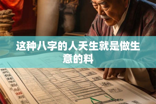 这种八字的人天生就是做生意的料