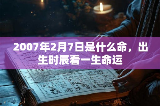 2007年2月7日是什么命,出生时辰看一生命运 2007年2月7日是什么命,出生时辰看一生命运