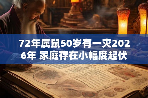 72年属鼠50岁有一灾2026年 家庭存在小幅度起伏