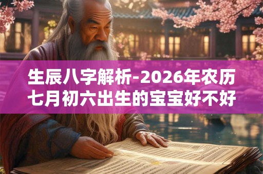 生辰八字解析-2026年农历七月初六出生的宝宝好不好