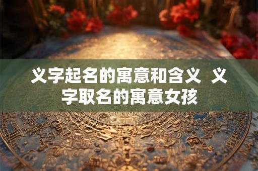 义字起名的寓意和含义  义字取名的寓意女孩