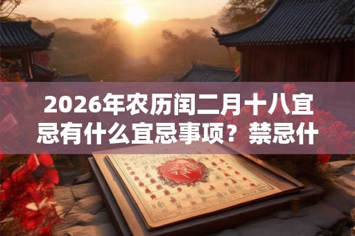 2026年农历闰二月十八宜忌有什么宜忌事项？禁忌什么？