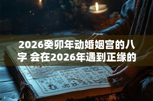 2026癸卯年动婚姻宫的八字 会在2026年遇到正缘的人