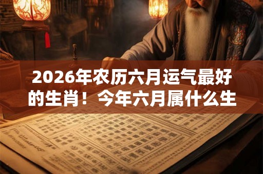 2026年农历六月运气最好的生肖！今年六月属什么生肖运势最好