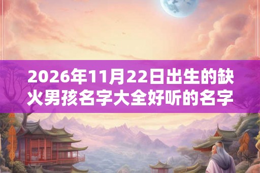 2026年11月22日出生的缺火男孩名字大全好听的名字