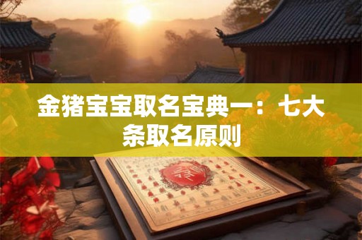 金猪宝宝取名宝典一:七大条取名原则 金猪宝宝取名宝典一:七大条取名原则