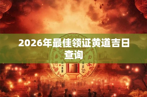 2026年最佳领证黄道吉日查询 2026年最佳领证黄道吉日查询