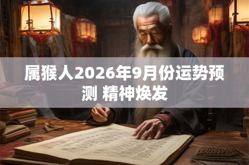 属猴人2026年9月份运势预测 精神焕发