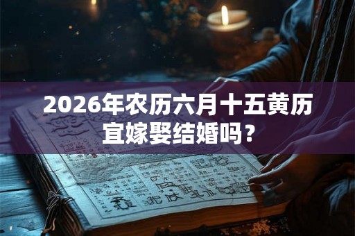 2026年农历六月十五黄历宜嫁娶结婚吗？