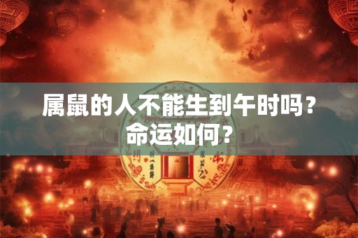 属鼠的人不能生到午时吗?命运如何? 属鼠的人不能生到午时吗?命运如何?
