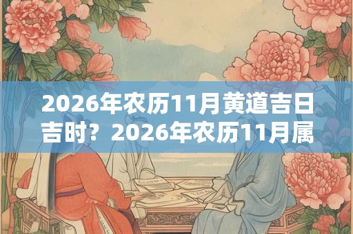 2026年农历11月黄道吉日吉时？2026年农历11月属于什么月
