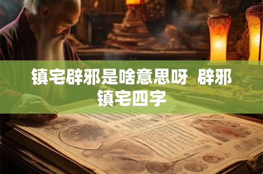 镇宅辟邪是啥意思呀  辟邪镇宅四字