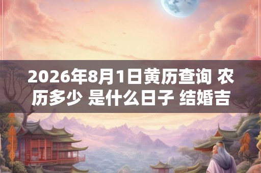 2026年8月1日黄历查询 农历多少 是什么日子 结婚吉时