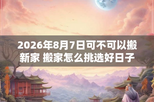 2026年8月7日可不可以搬新家 搬家怎么挑选好日子 2026年8月7日可不可以搬新家 搬家怎么挑选好日子