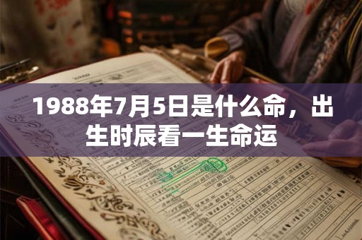 1988年7月5日是什么命，出生时辰看一生命运